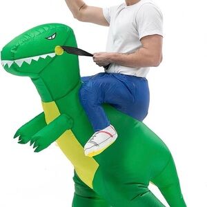Inflatable dinosaur costume